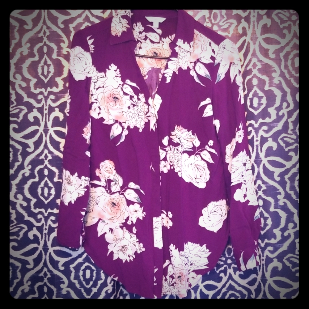 Womens Floral Long Sleeved Shirt